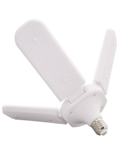 Bec LED E27, 60W, Alb Rece, Design Pliabil cu 4 Brate