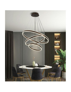 Lustra LED Cafenie, 300W, Ajustabila, cu Telecomanda IR