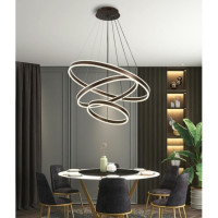 Lustra LED Cafenie, 300W, Ajustabila, cu Telecomanda IR - 3