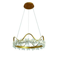 Lustra Aurie Flower, LED 95W, Ajustabila cu Telecomanda IR