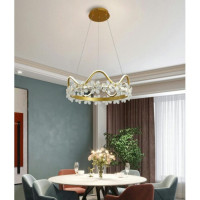 Lustra Aurie Flower, LED 95W, Ajustabila cu Telecomanda IR - 3