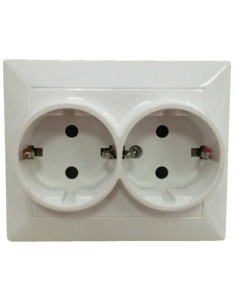 Priza Alba Dubla, 2P+E, Spin Top