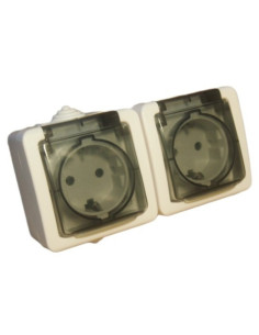 Priza Dubla, IP54, Spin Top