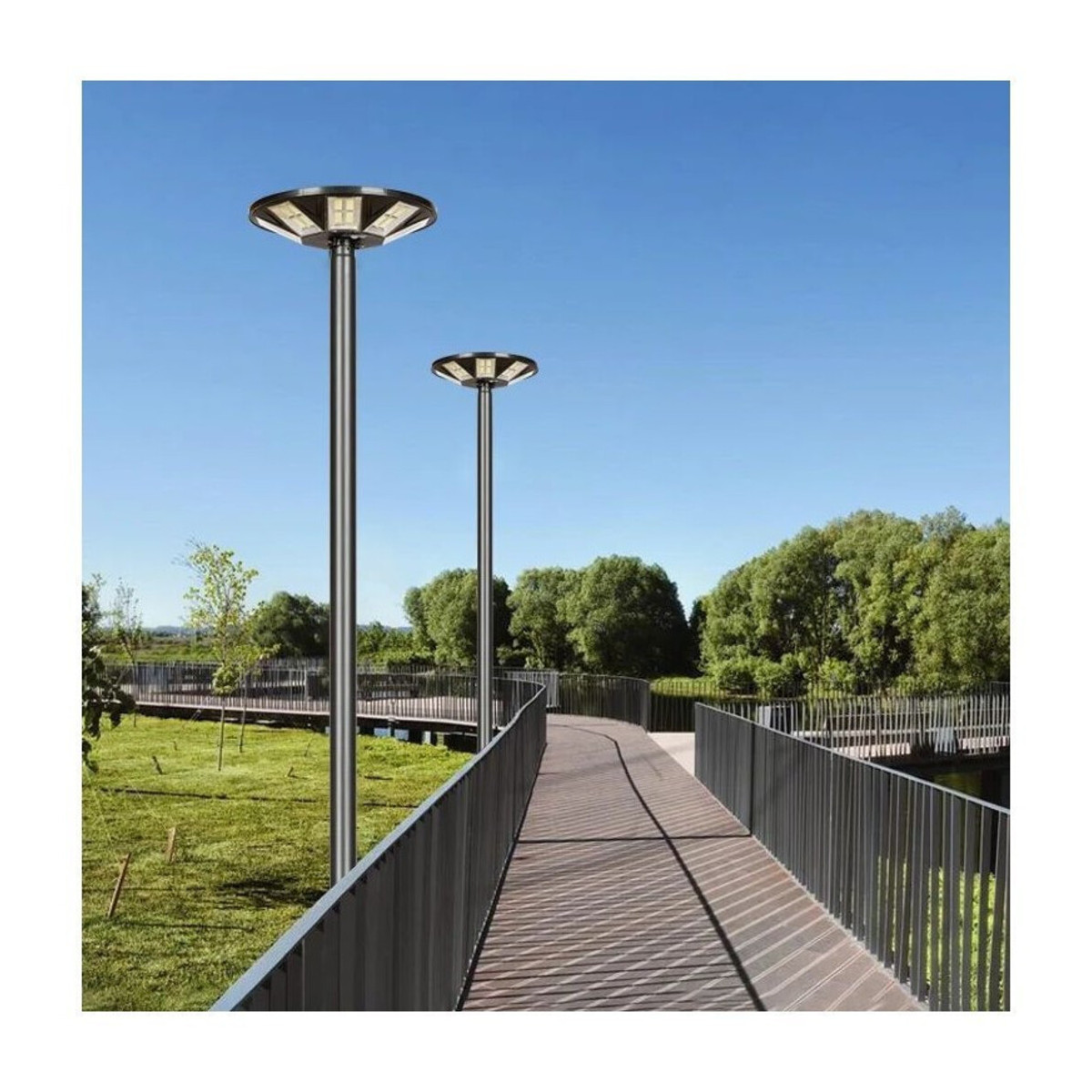 Stalp 3 metri cu Lampa LED Solara 400W, Telecomanda