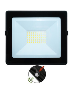 Proiector LED 50W, Negru, 4000K, Senzor Crepuscular cu Fotocelula