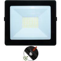 Proiector LED 50W, Negru, 4000K, Senzor Crepuscular cu Fotocelula