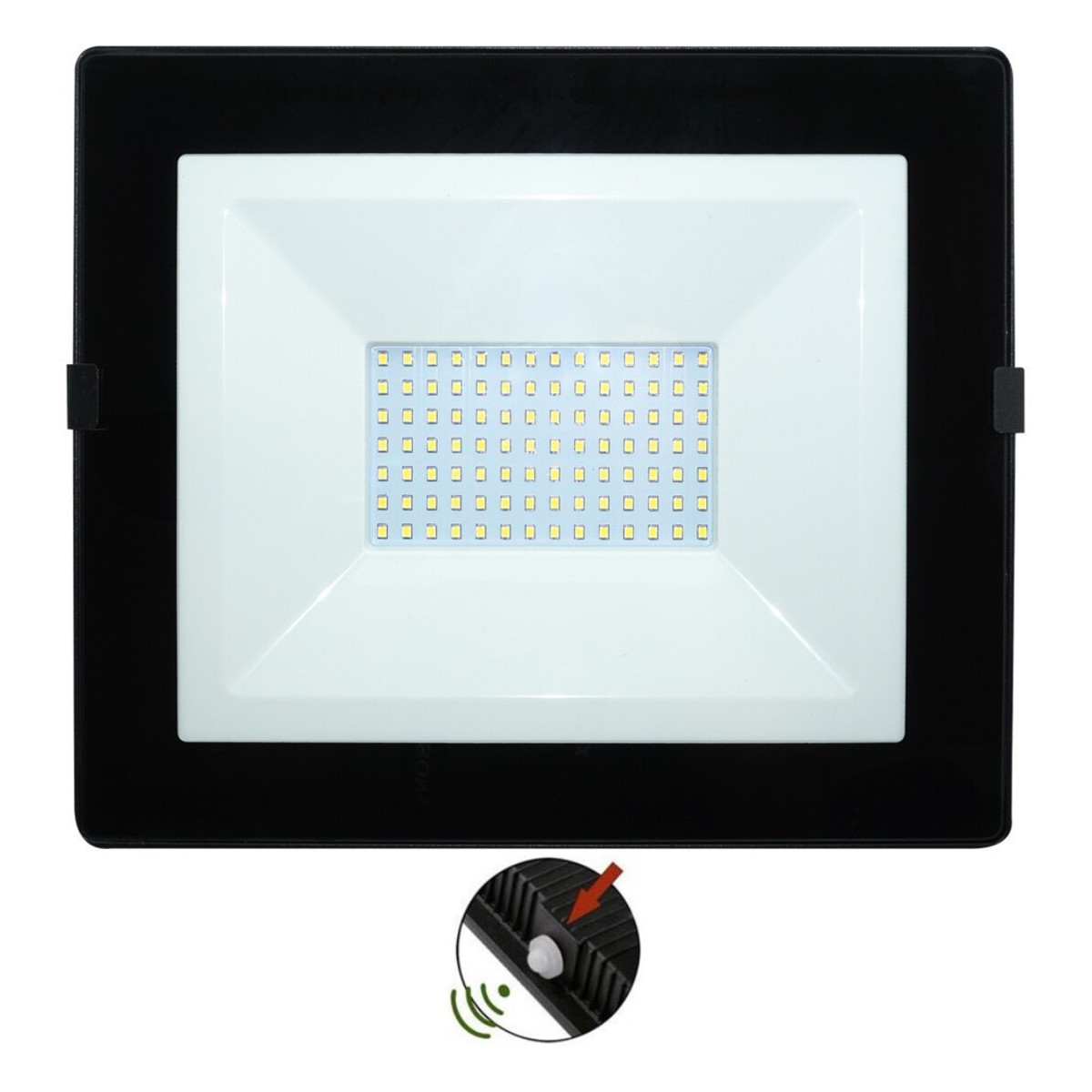 Proiector LED 70W, Negru, 4000K, Senzor Crepuscular cu Fotocelula