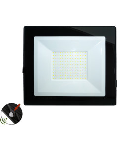 Proiector LED 100W, Negru, 4000K, Senzor Crepuscular cu Fotocelula