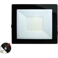 Proiector LED 100W, Negru, 4000K, Senzor Crepuscular cu Fotocelula