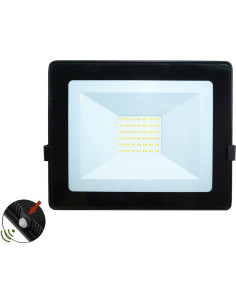 Proiector LED 30W, Negru, 4000K, Senzor Crepuscular cu Fotocelula