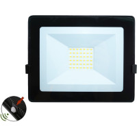 Proiector LED 30W, Negru, 4000K, Senzor Crepuscular cu Fotocelula