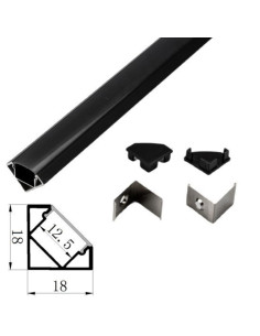 Profil 90 Grade, Aluminiu Negru, Lungime 100cm