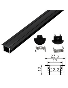 Profil Negru, Aluminiu, 100Cm, Incastrat