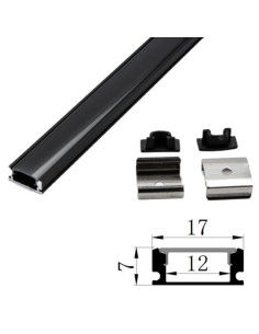 Profil Negru, Aluminiu, Slim Aplicat, 100cm