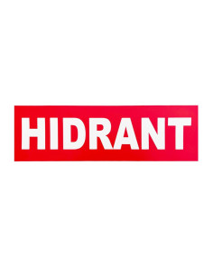 Autocolant Hidrant Alb, 310 x 90mm, Fundal Rosu