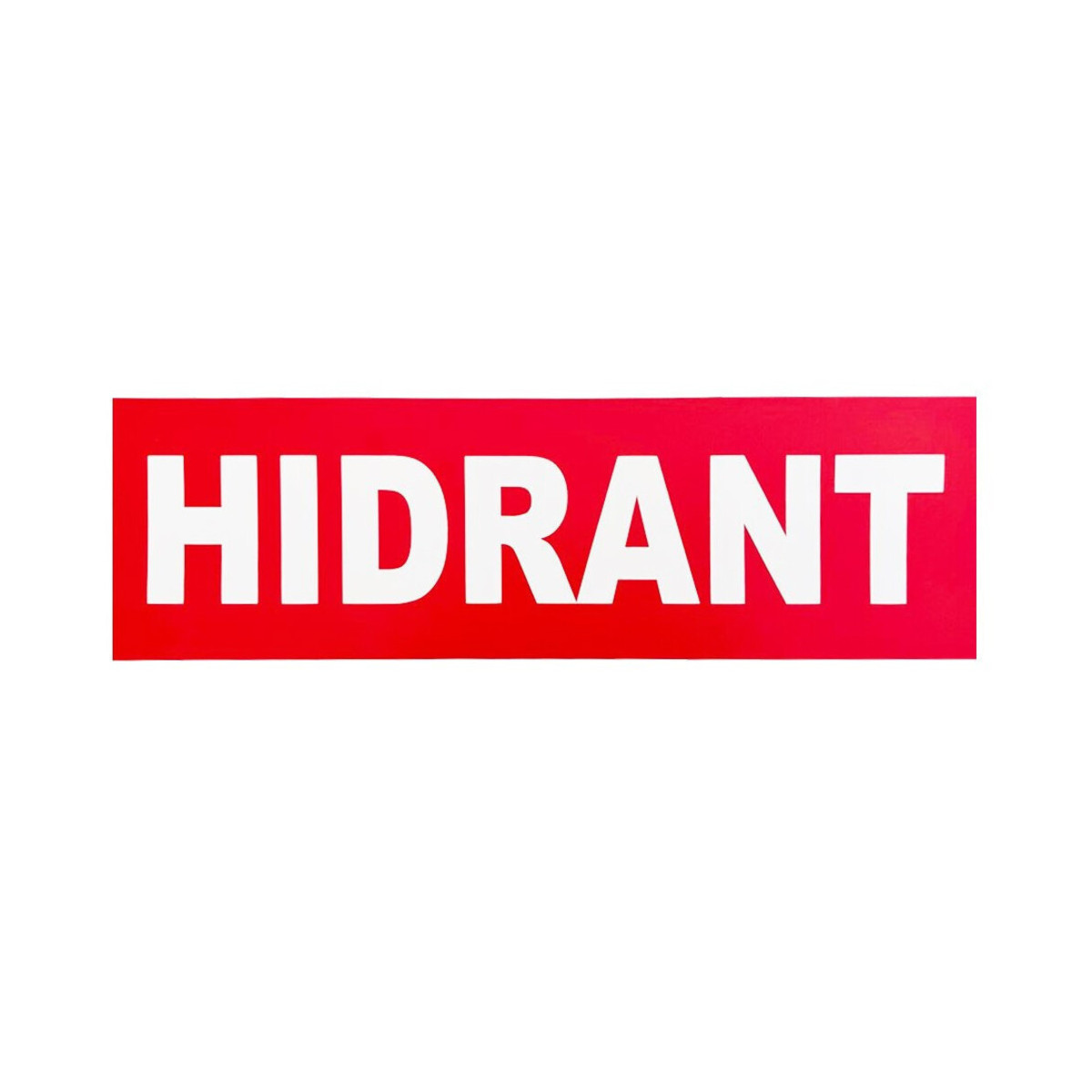 Autocolant Hidrant Alb, 310 x 90mm, Fundal Rosu