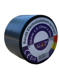 Banda Neagra Ignifuga, Izolatoare, Latime 50mm, Grosime 0.15mm, Lungime 20m
