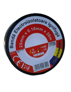 Banda Neagra Ignifuga Pro, 25x0.18mm, Lungime 20m
