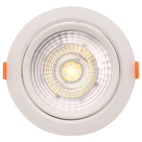 Spot LED Reglabil, 12W, Rotund, Alb Rece sau Natural, Plastic