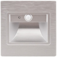 Spot LED Incastrabil 1W, Argintiu, Senzor Perete/Scara, Lumina Alb Natural - 3