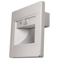 Spot LED Incastrabil 1W, Argintiu, Senzor Perete/Scara, Lumina Alb Natural