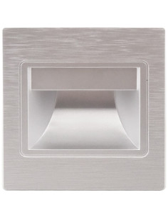 Spot LED Incastrabil Argintiu, 1W, Alb Cald, Ideal pentru Perete sau Scara