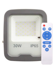 Proiector LED 30W, 6400K, Gri, cu Telecomanda si Senzor Crepuscular