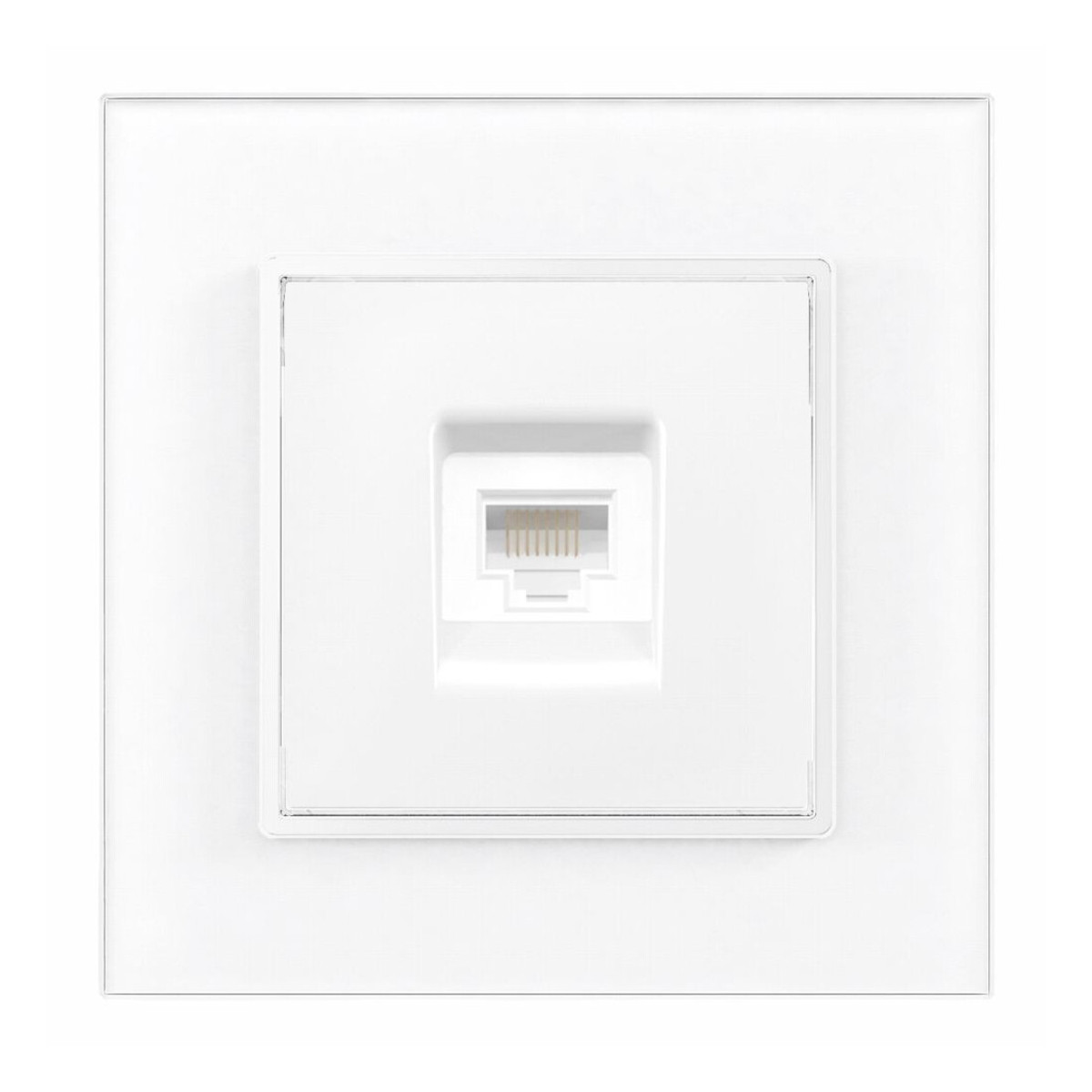 Priza Cat6 Internet, Rama din Sticla Alba