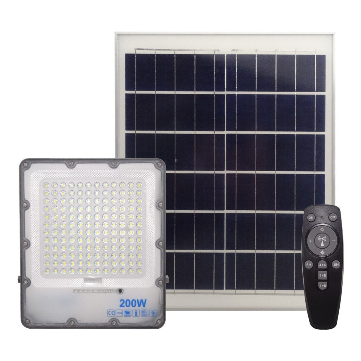 Proiector Solar LED 200W, Alb Rece, IP66, Telecomanda