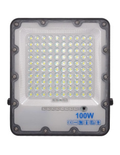 Proiector Solar LED 100W, Alb Rece, IP66, Telecomanda