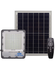 Proiector Solar LED 100W, Alb Rece, IP66, Telecomanda