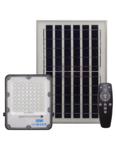 Proiector Solar LED, 50W, Alb Rece, IP66, Cu Telecomanda