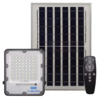 Proiector Solar LED, 50W, Alb Rece, IP66, Cu Telecomanda