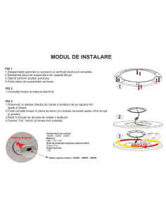 Plafoniera LED 3 in 1, 32W, 3200 Lumeni, Rama Neagra