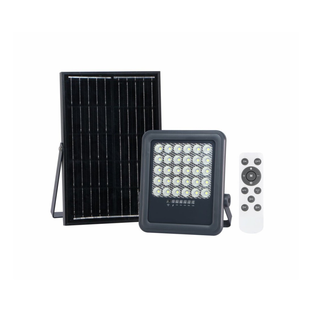 Proiector Solar LED 100W, SMD, IP65, Alb Rece, Telecomanda