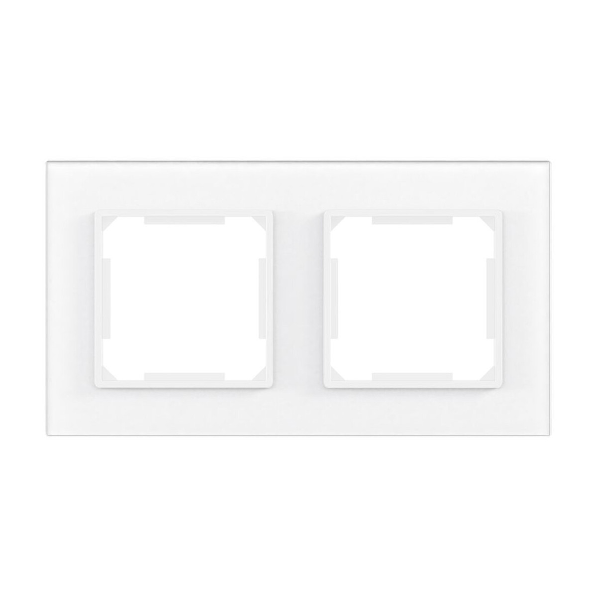 Rama 2P din Sticla Alba, Design Orizontal, Montaj Facil