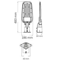 Lampa Stradala LED SMD, 100W, 11700lm, Brat Reglabil - 5