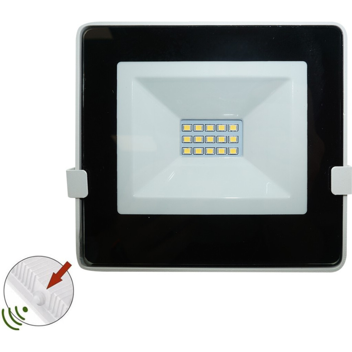 Proiector LED 10W, Senzor Crepuscular, Negru, 4000K