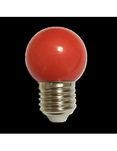 Bec LED 1W, E27, G45, Culoare Rosie