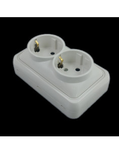 Priza Mini Aplicata, Dubla, IP20, Design Compact