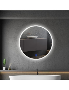 Oglinda Baie LED, 600MM, 15W, Touch, IP44, Lumina Alba Naturala