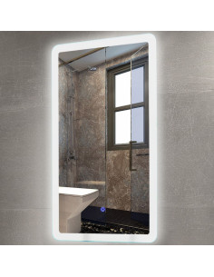 Oglinda Baie LED, 450x750MM, 18W, Touch, IP44, Lumina Alba Naturala