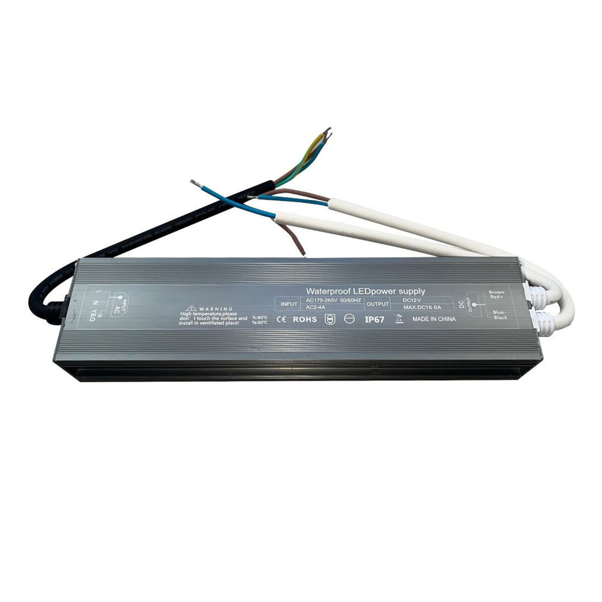 Transformator 200W, 16.6A, IP67, 220V la 12V pentru Benzi LED