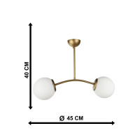 Lustra Glob Antichizata cu 2xE27, Aurie - 4