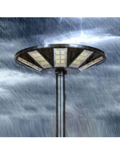 Lampa LED Solara, 400W, Alb Rece, IP65, cu Telecomanda, Stalp 4m