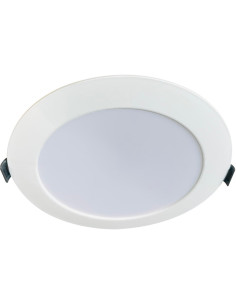 Spot LED Rotund Incastrabil 12W, IP44, Rama Alba, Lumina Alb Rece/Natural, Montaj Incastrat 220V