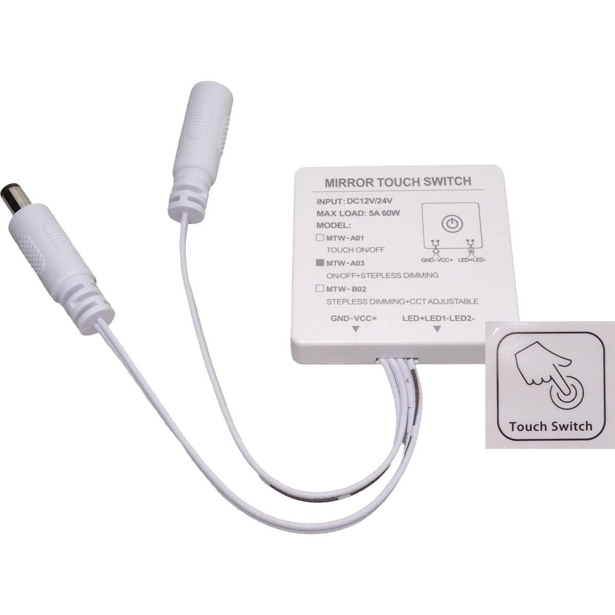 Dimmer Banda LED Touch, 12-24V, Compatibil 3.6W-14.4W 5