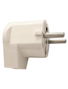 Stecher SCHUKO in unghi (lateral) 16A 230V Alb