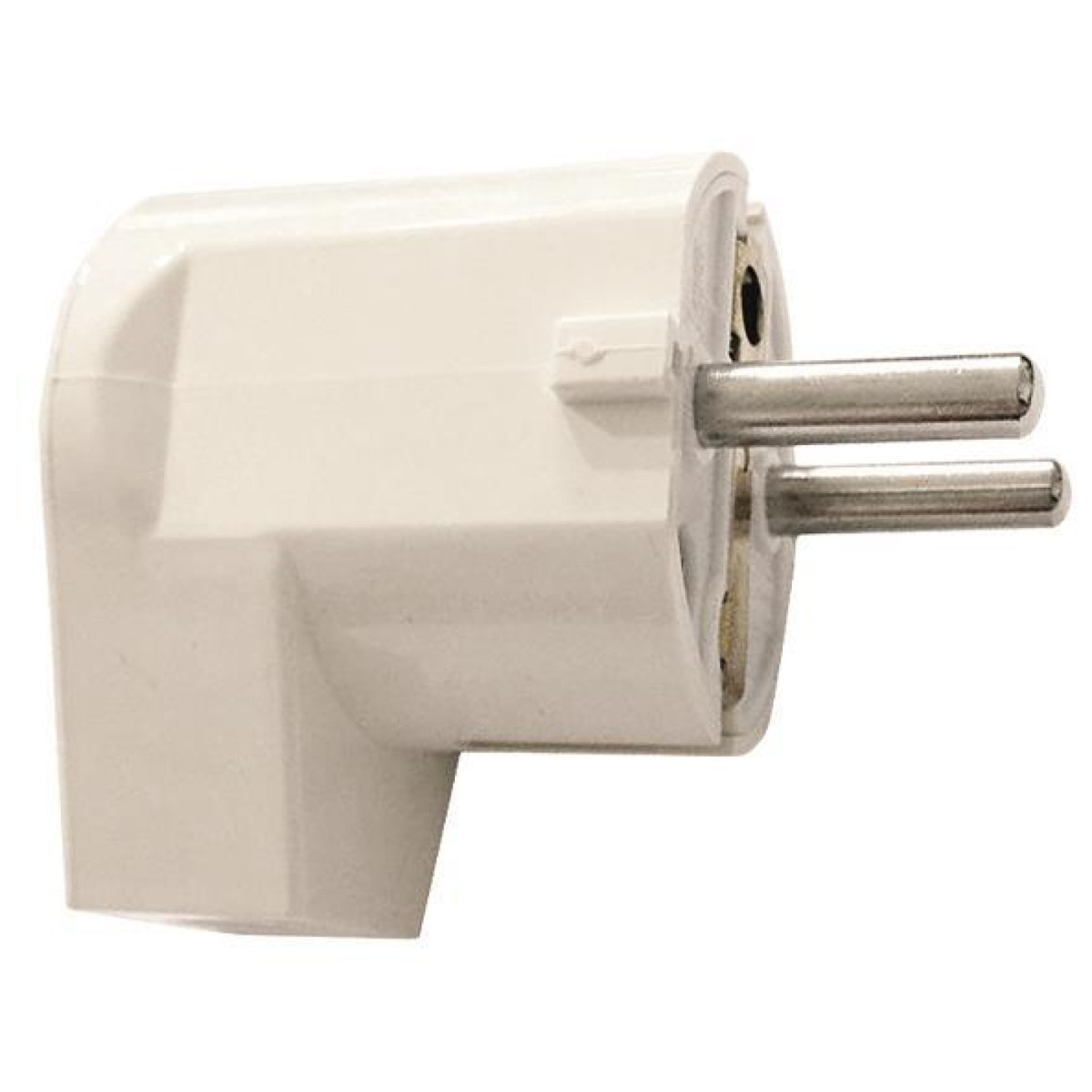 Stecher SCHUKO in unghi (lateral) 16A 230V Alb