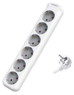Prelungitor cu 6 prize SCHUKO cu protectie, cablu de 3X1,5mm, lungime 5m